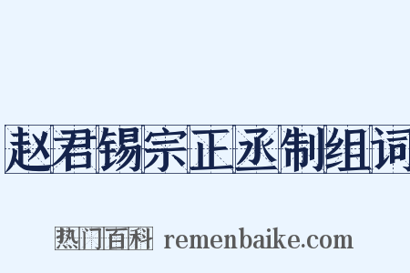 赵君锡宗正丞制组词是什么意思的图片